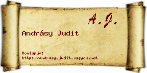 Andrásy Judit névjegykártya